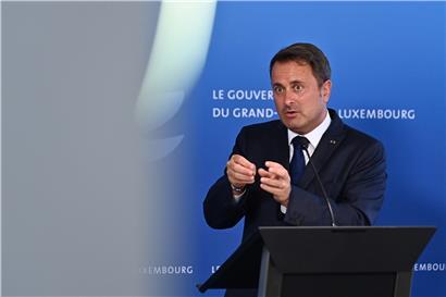 Premierminister Xavier Bettel beim Pressebriefing nach dem Regierungsrat am Mittwoch
