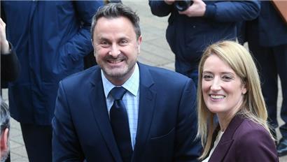 Premierminister Xavier Bettel und die Präsidentin des EU-Parlaments Roberta Metsola
