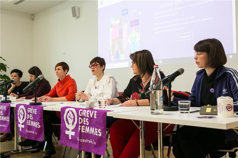Présentation de la grève des femmes le 25 février à la Chambre des salariés
