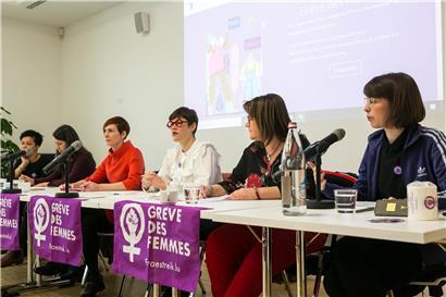 Présentation de la grève des femmes le 25 février à la Chambre des salariés
