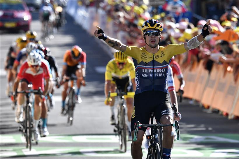 Primoz Roglic (Jumbo-Visma) setzte sich im Finale gegen seinen Landsmann Tadej Pogacar durch 
