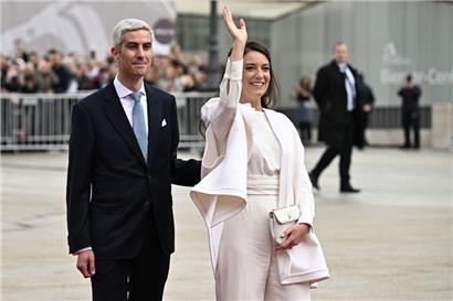 Prinzessin Alexandra und Nicolas Bagory am Tag ihrer standesamtlichen Trauung
