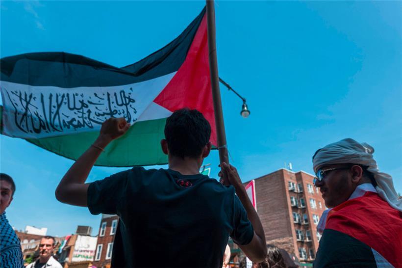 Pro-palästinensische Demonstranten am Dienstag in New York
