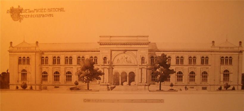 Projekt eines Nationalmuseums auf 19, av. de la Liberté, stoßend auf die place des Martyrs, ANLUX, BP, N°103
