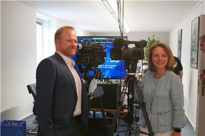 Protagonisten der Kongress-Show: Claude Lamberty und Corinne Cahen
