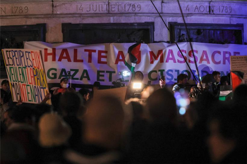 Protest zugunsten der Palästinenser in Paris
