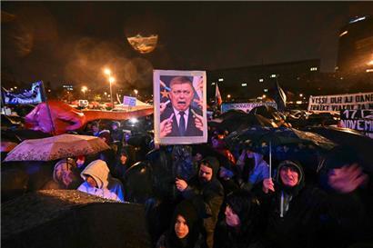 Proteste gegen den zusehends unbeliebten slowakischen Regierungschef Robert Fico Anfang der Woche in Bratislava
