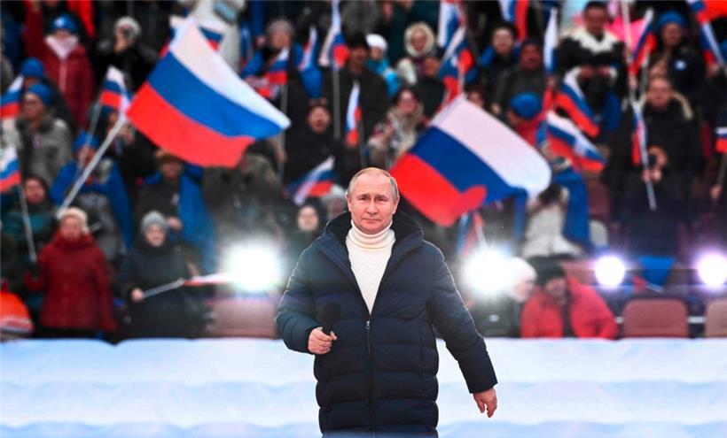 Putin als Meister der Verwirrung: Russlands Präsident beim Feiern zum Jubiläum der Krim-Annexion
