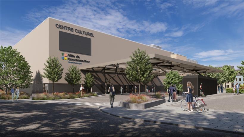 Quadratisch, praktisch, gut: So soll die neue Kulturhalle aussehen. Außer dem großen Veranstaltungssaal gibt es zehn Säle für die kulturellen Vereine der Moselstadt, die als Proberäume genutzt werden können. Der Parkplatz wird unterirdisch auf zwei Etagen gebaut. Rund 38 Mio. Euro wird es kosten. 
