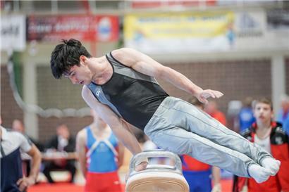 Quentin Brandenburger turnte seine bisher beste Übung am Pauschenpferd
