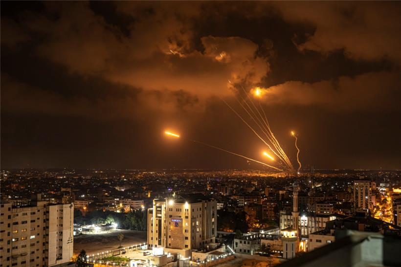 Raketen werden aus dem Gazastreifen in Richtung Israel abgefeuert
