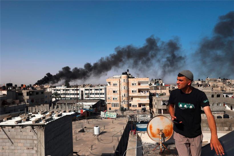 Rauchschwaden nach israelischem Angriff auf Rafah am Freitag
