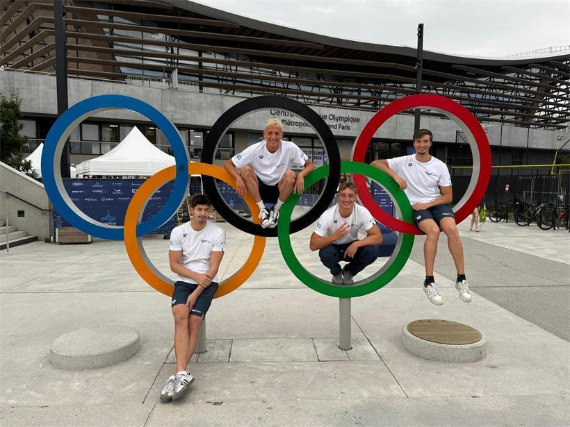 Rémi Fabiani, Finn Kemp, Ralph Daleiden und Florian Frippiat (v.l.) schraubten den Rekord von 3:20.07 auf 3:17.32 Minuten herunter