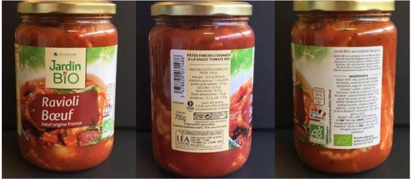 Rindfleischravioli der Marke „Bio Jardin“
