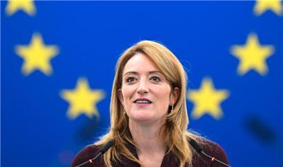 Roberta Metsola, Präsidentin des EU-Parlaments, hob bei ihrer Rede während der Preisüberreichung die Wichtigkeit der Pressefreiheit und des unabhängigen Journalismus hervor
