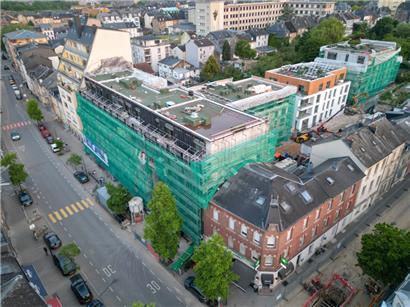 Rohbau abgeschlossen: Anfang 2025 soll das Projekt Canal44 mit seinen 73 Wohnungen fertig sein
