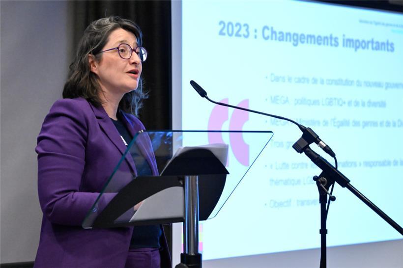 Romaine Boever nannte beim „Colloque pour le plan d’action national LGBTIQ+“ die nächsten Schritte in Sachen LGBTIQ+-Politik
