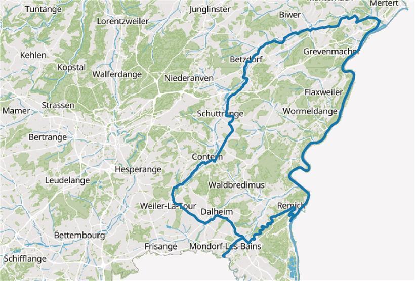 Route E: Gutland-und-Mosel-Tour (85 km)