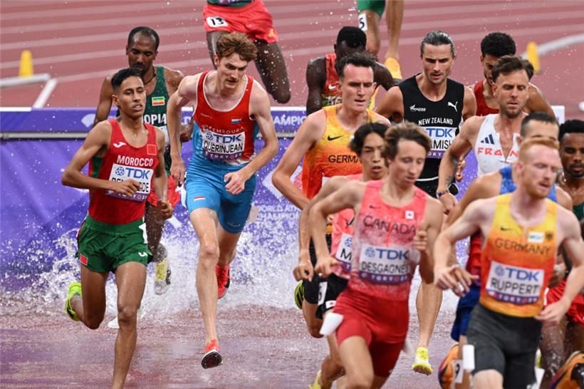 Ruben Querinjean wurde im WM-Finale über 3.000 Meter Hindernis Zehnter
