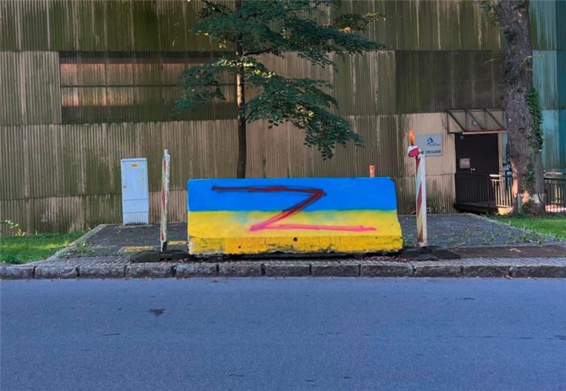 Russische Kriegspropaganda in der rue de la Station
