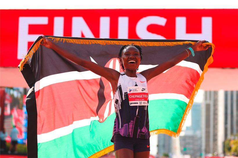 Ruth Chepngetich lief in Chicago einen Weltrekord über die Marathon-Distanz
