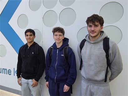 Samuele Beni, Noah Wilhelm und Stéfano Valentini (v.l.) sind Schüler der 3GSN im Escher „Lycée Guillaume Kroll“