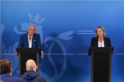 Santé-Direktor Jean-Claude Schmit und Gesundheitsministerin Paulette Lenert
