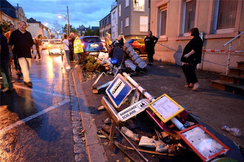 Schäden nach dem Tornado in Petingen im Jahr 2019