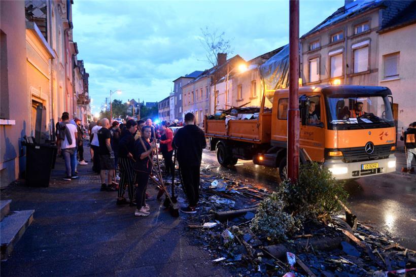 Schäden nach dem Tornado in Petingen im Jahr 2019