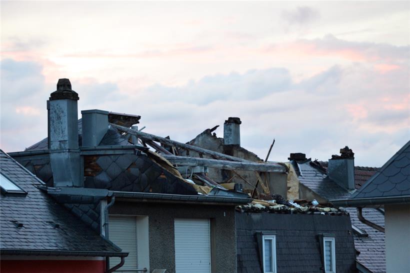 Schäden nach dem Tornado in Petingen im Jahr 2019