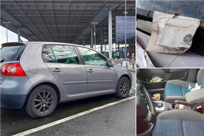 Schnell mal in den Terminal? In dem Dauer-Kurzpark-Golf finden sich noch Überreste genutzter Reiseverpflegung
