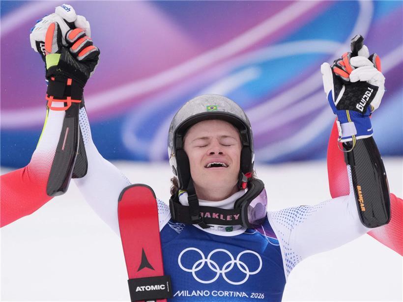 Lucas Pinheiro Braathen tanzt im Schneeregen von Bormio vor seiner Goldmedaille – erste Winterspiele-Medaille für Brasilien und Südamerika