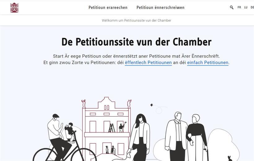 Seit Anfang 2021 haben die Petitionen eine eigene Homepage: www.petitiounen.lu
