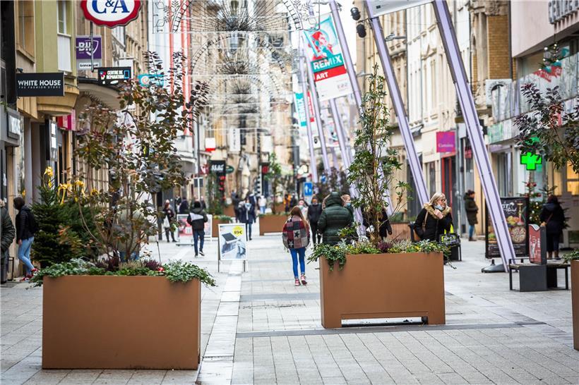 Seit Donnerstag stehen als Reaktion auf die Amokfahrt in Trier Blumenkübel zur Sicherung in der Alzettestraße  
