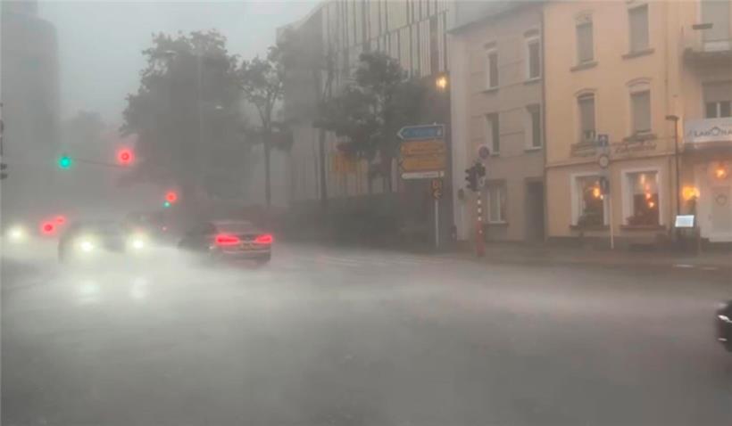 Seit Montagabend wird Luxemburg von teilweise sehr starken Regenfällen heimgesucht
