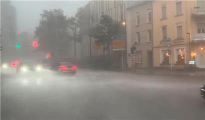 Seit Montagabend wird Luxemburg von teilweise sehr starken Regenfällen heimgesucht
