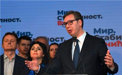 Serbiens Präsident Aleksandar Vucic gewann ganz klar die Präsidentschaftswahl, seine Partei SNS musste jedoch bei Parlaments- und Kommunalwahlen Federn lassen
