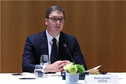 Serbiens Präsident Aleksandar Vucic im Februar in Brüssel. Ende Februar hatte der Präsident trotz der weltweiten Coronavirus-Krise noch Grund zum Witzeln. Doch mittlerweile ist den meisten Politikern in Südosteuropa die Lust auf Corona-Witze vergangen.
