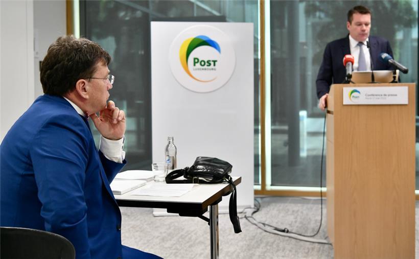 Serge Allegrezza (links) und Claude Strasser stellen die Bilanz der Post des vergangenen Geschäftsjahres vor. Ungetrübte Freude gibt es nicht, aber auch keine Tränen.
