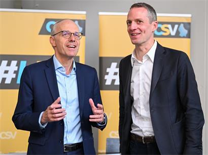 Sie stehen für die Versäumnisse in der Klimapolitik: Premierminister Luc Frieden (l.) und Umweltminister Serge Wilmes
