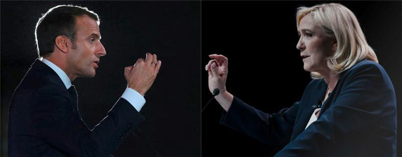Sie werden das Rennen unter sich ausmachen: der französische Präsident Emmanuel Macron und die Rechts-außen-Kandidaten Marine Le Pen
