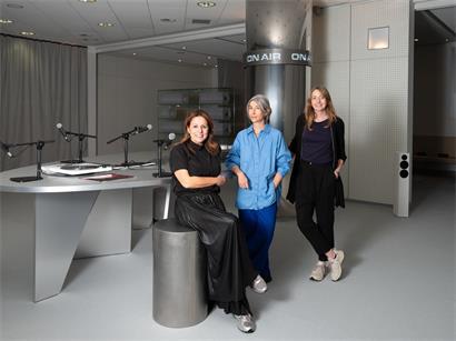 Sind für den Luxemburger Auftritt bei der Vienna Design Week 2026 zuständig (vlnr.): Anna Loporcaro, Eléonore Mialonier und Nadine Clemens