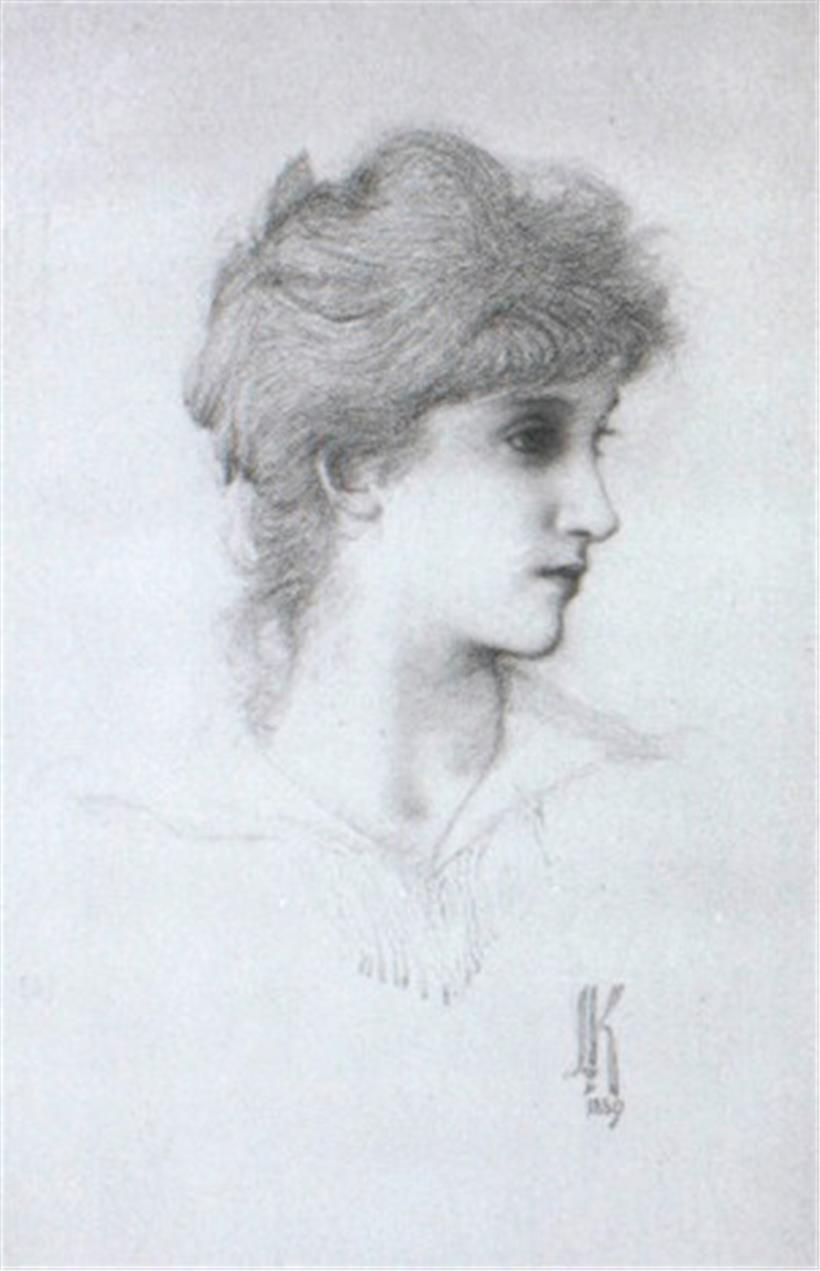 Sir Edward Coley Burne-Jones, Portrait de Miss Lily Kahn, 1889, lot 15 de la vente du 7.6.1995, Sotheby’s New York
