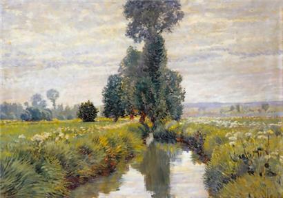 So erlebte der Maler Dominic Lang (1874 – 1919) offenbar noch die Alzette in ihrem Umfeld. 
