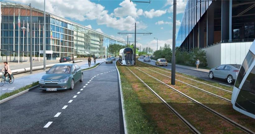 So könnte es 2027 am Boulevard Konrad Adenauer auf dem Kirchberg aussehen
