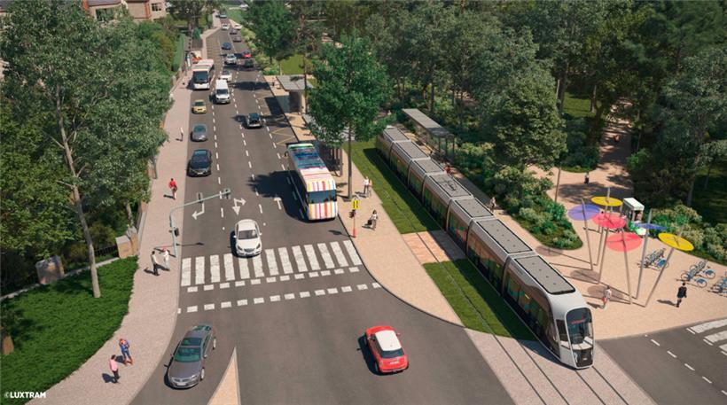 So könnte laut einer von drei Studien die Tram-Trasse durch die Avenue de la Porte-Neuve aussehen
