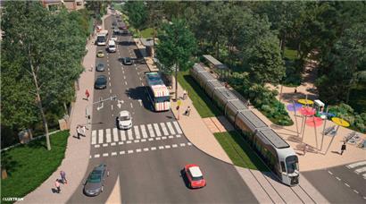 So könnte laut einer von drei Studien die Tram-Trasse durch die Avenue de la Porte-Neuve aussehen
