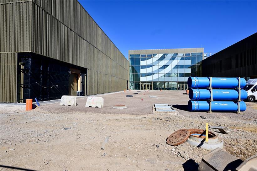 So sah es am Dienstag auf der Baustelle der Lallinger Sporthalle aus
