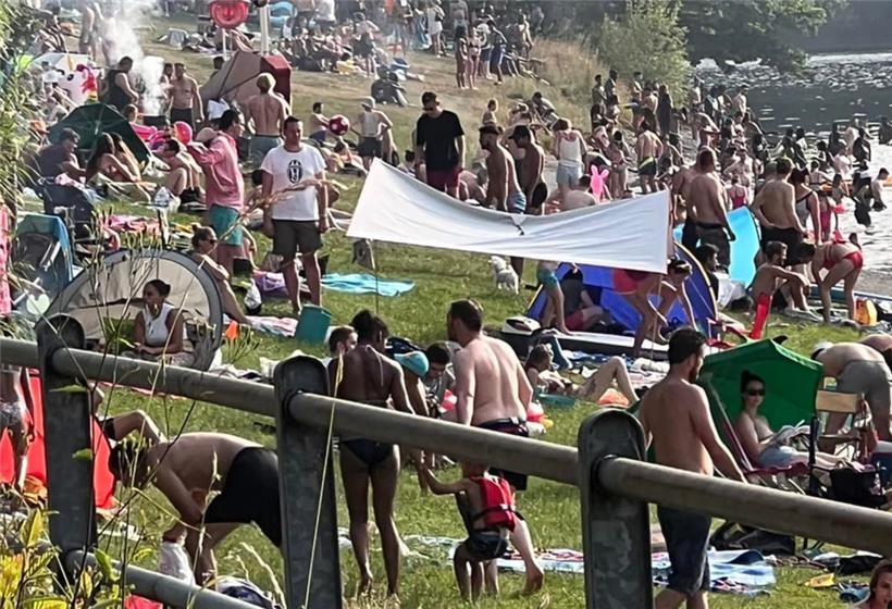 So sah es am Samstag an einem der Strände des Stausees aus
