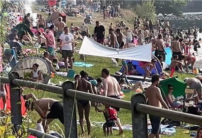 So sah es am Samstag an einem der Strände des Stausees aus
